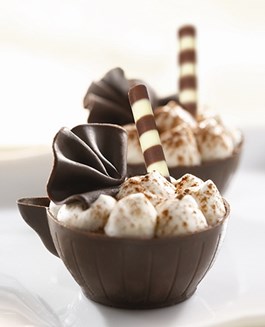 Chocolate tea cup serving suggestion
