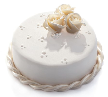 Chocolate roses used for cake decoration