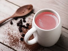 Pink Hot Chocolate made using Ruby Chocolate Chips