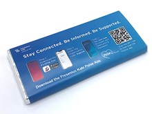 Personalised chocolate bar with App download instructions