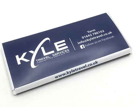 Kyle Travel Services personalised chocolate bar