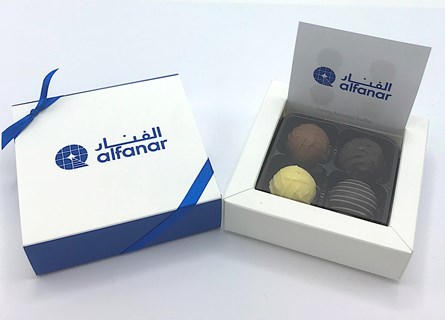 Alfanar branded chocolate box (open)