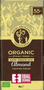 Click to view product details and reviews for Equal Exchange Organic Toasted Almond Dark Chocolate Bar.