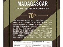 Malmo, Sambirano Madagascar, 70% dark chocolate bar