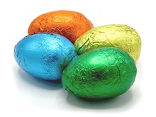 Coloured foil 6.5cm Easter eggs