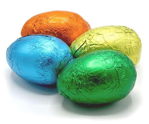 Coloured foil 6.5cm Easter eggs