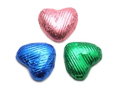 Mixed Foil Colours, Small Milk Chocolate Hearts