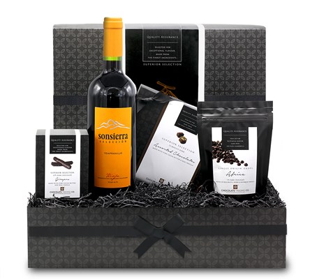 Dark Chocolate and Red Wine Gift Hamper from Chocolate Trading Co