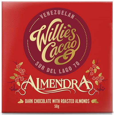 Willie's Almendra, Dark chocolate with roasted almonds bar