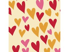 Fun hearts, chocolate transfer sheets (on white chocolate)