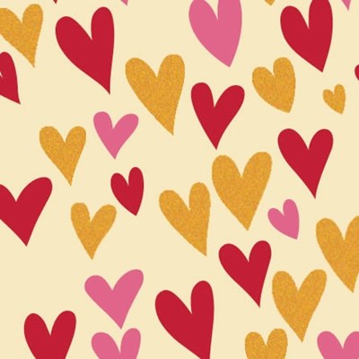 Fun hearts, chocolate transfer sheets (on white chocolate)
