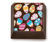 Easter egg, chocolate transfer sheets example (on dark chocolate)