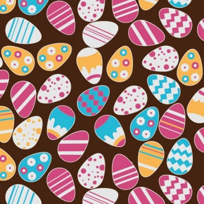 Easter egg, chocolate transfer sheets (on dark chocolate)