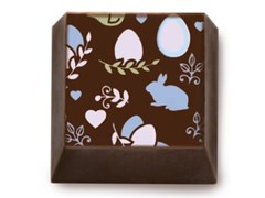 Easter theme, chocolate transfer sheets example (on dark chocolate)