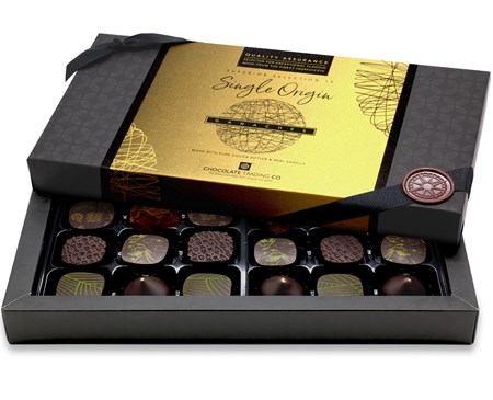 Superior Selection, Single Origin Ganaches Chocolate Gift Box - 18 box size