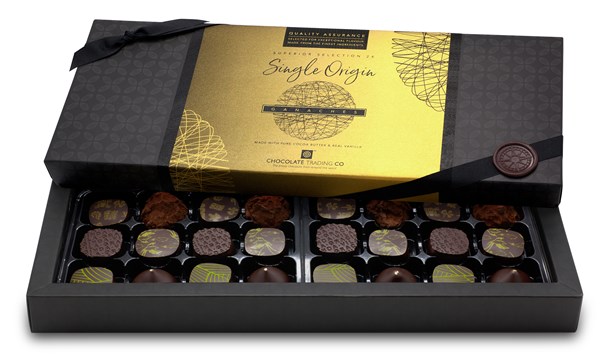 Superior Selection, Single Origin Ganaches Chocolate Gift Box - 24 box size