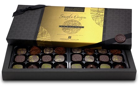 Superior Selection, Single Origin Ganaches Chocolate Gift Box - 24 box size