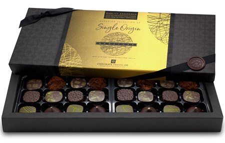Superior Selection, Single Origin Ganaches Chocolate Gift Box - 24 box size