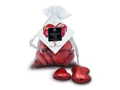 Valentine's Day Red Hearts Organza Gift Bag & Tag