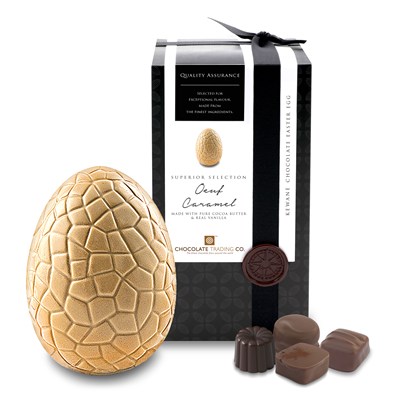 Oeuf Caramel, Superior Selection Kewane chocolate Easter egg