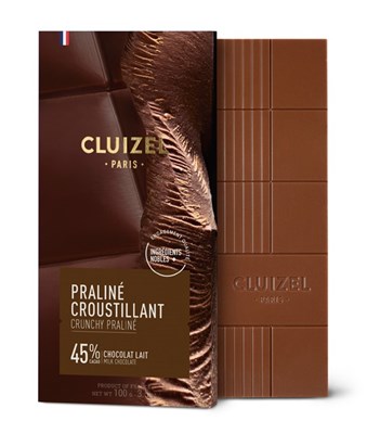 Cluizel, Praline Croustillant, 45% milk chocolate bar