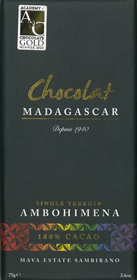 Chocolat Madagascar, Ambohimena, 100% dark chocolate bar