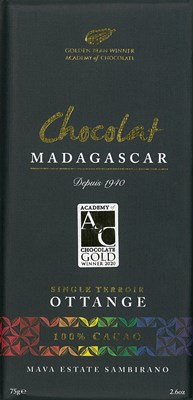 Chocolat Madagascar, Ottange, 100% dark chocolate bar