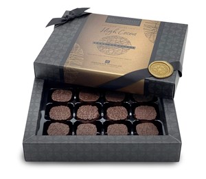 Superior Selection, High Cocoa, Dark Chocolate Ganaches Gift Box - Personalised 24 Box