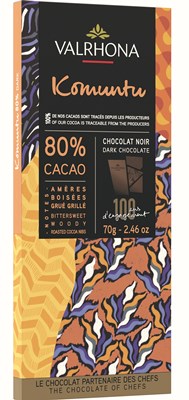 Valrhona Komuntu, 80% dark chocolate bar - Chocolate Trading Co