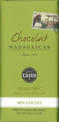 Chocolat Madagascar, 40% vegan milk chocolate bar