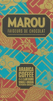 Marou, Lam Dong, Arabica Coffee, 64% dark chocolate bar