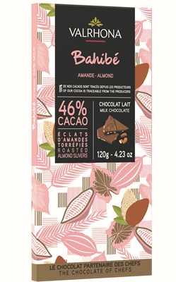 Valrhona Bahibe Roasted Almond 46% Milk Chocolate Bar