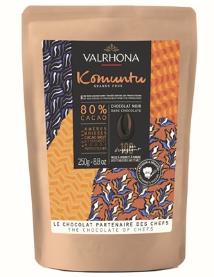 Valrhona Komuntu, 80% dark chocolate chips 250g