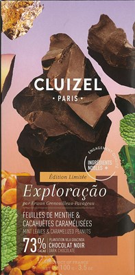 Limited Edition, Exploracao, 73% dark chocolate with peanut and mint bar