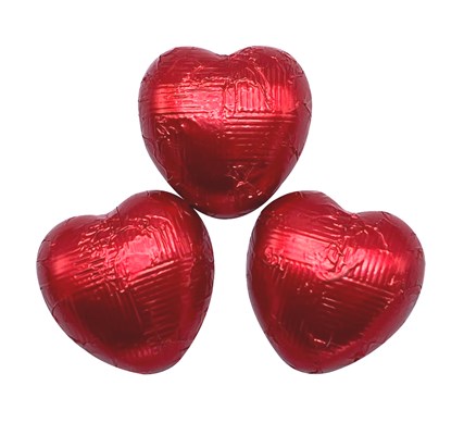 Red chocolate hearts (medium)