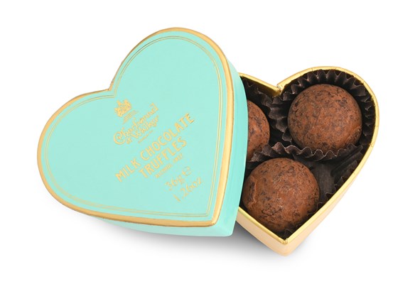 Mint Green Heart Milk Chocolate Truffles