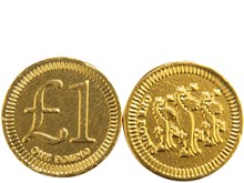 One Pound chocolate coin