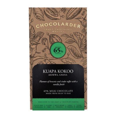 Chocolarder, Kuapa Kokoo 65% Milk Chocolate Bar