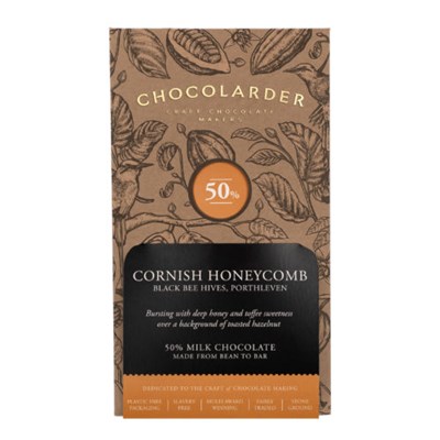 Chocolarder, Cornish Honeycomb 50% Milk Chocolate Bar