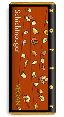 Zotter, Hand Scooped, Praline Layers, 70% Dark Chocolate bar