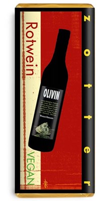 Zotter, Hand Scooped, Red Wine, 70% Dark Chocolate bar