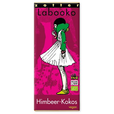 Zotter, Labooko Raspberry & Coconut, white chocolate bar