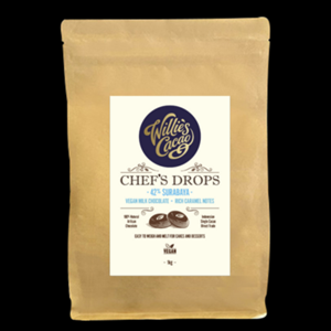 Click to view product details and reviews for Willies Surabaya Vegan 42 Milk Chocolate Couverture Drops 1kg.