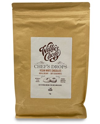 Willie's, Vegan 36% White Chocolate Couverture Drops 1kg
