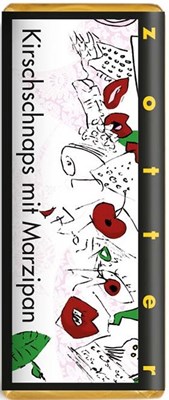Zotter, Cherry Brandy & Marzipan, Dark Chocolate Bar closed