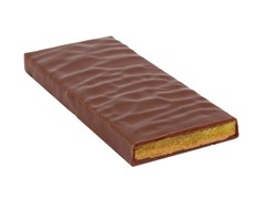 Zotter, Hand Scooped ,Amaretto Marzipan, Dark/Milk Chocolate Bar open