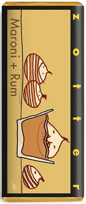 Zotter, Hand Scooped, Chestnut & Rum, Milk Chocolate Bar