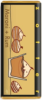 Zotter, Hand Scooped, Chestnut & Rum, Milk Chocolate Bar
