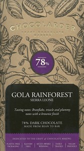 Click to view product details and reviews for Chocolarder Gola Rainforest 78 Dark Chocolate Bar. Click to view product details and reviews for Chocolarder Gola Rainforest 78 Dark Chocolate Bar.
