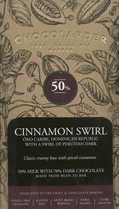 Click to view product details and reviews for Chocolarder Cinnamon Swirl 50 Milk 70 Dark Chocolate Bar. Click to view product details and reviews for Chocolarder Cinnamon Swirl 50 Milk 70 Dark Chocolate Bar.